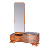 Restored ArtDeco Dressing Mirror, Palisandr, Walnut Root Veneer, France, 1920s