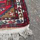 Handmade long hallway rug in burgundy wool, 75x200