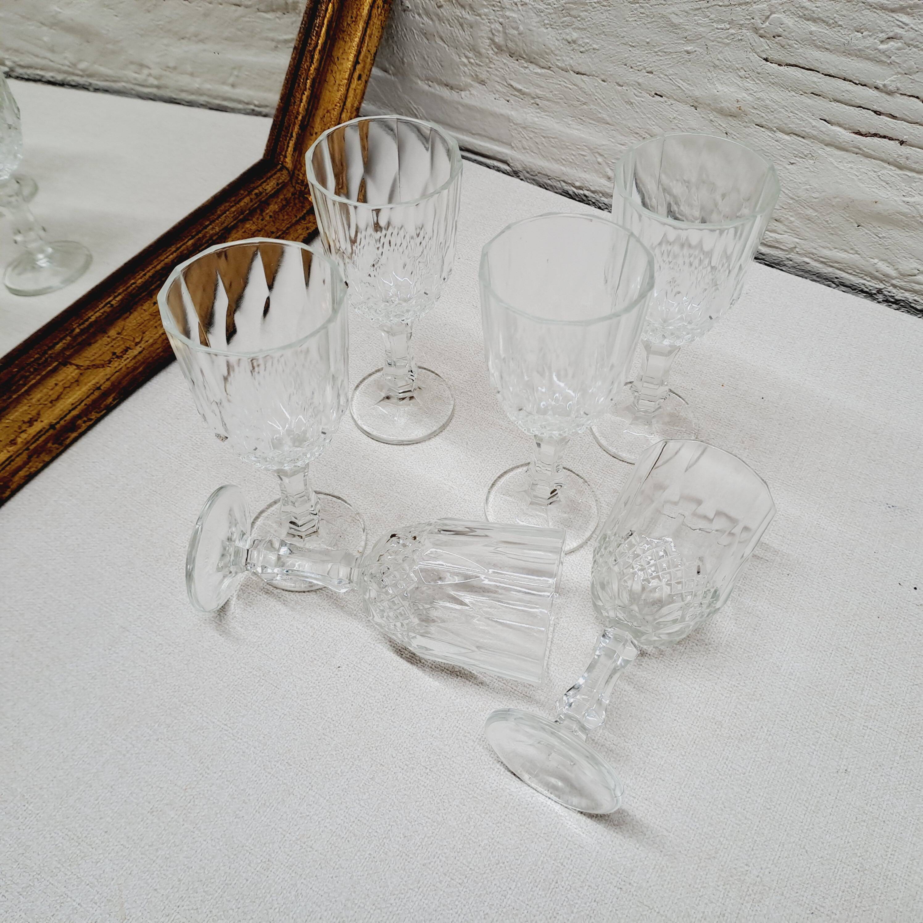 Set 6 verres digestif verre ciselé