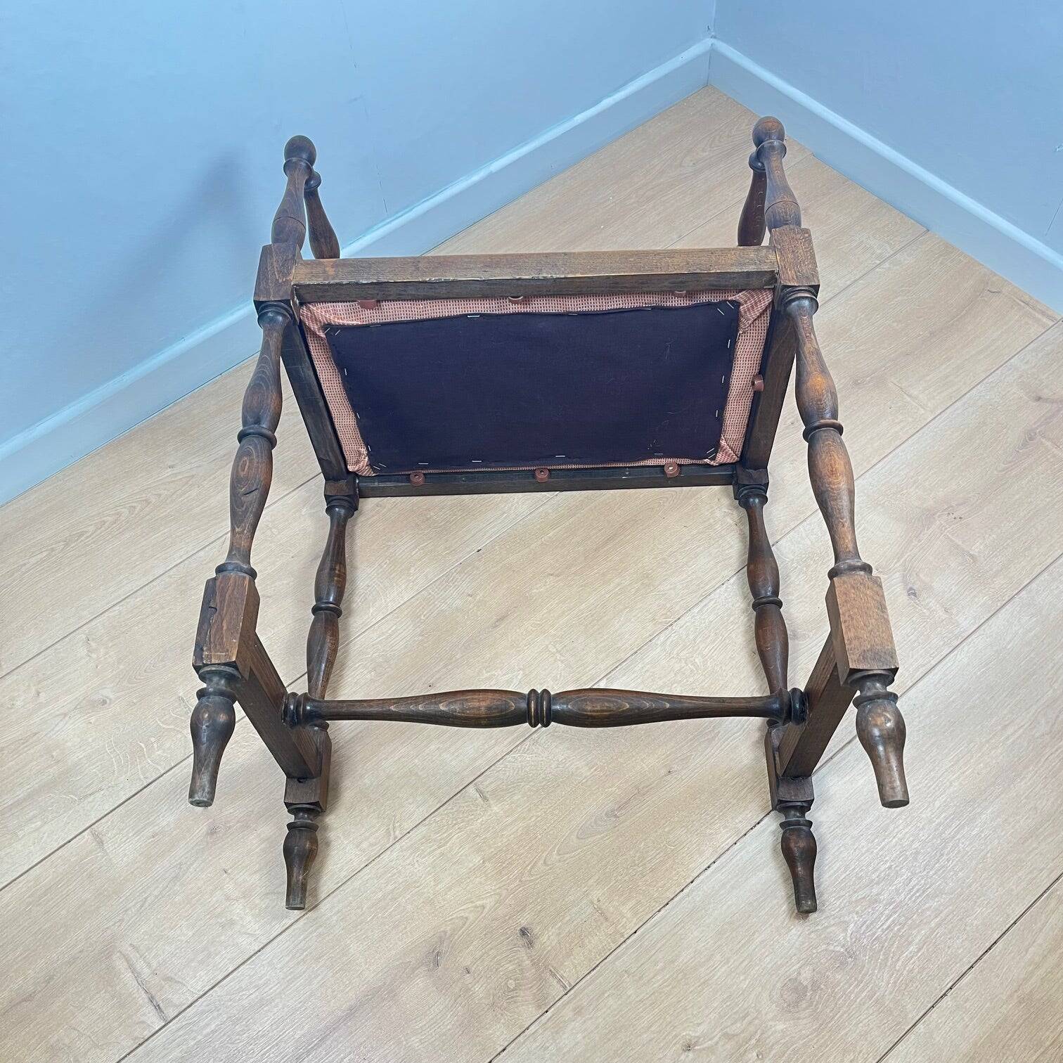 Small bench / stool in traditional English style, with side armrests.