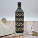 Set of 2 decorative vintage bottles covered with leather & wicker