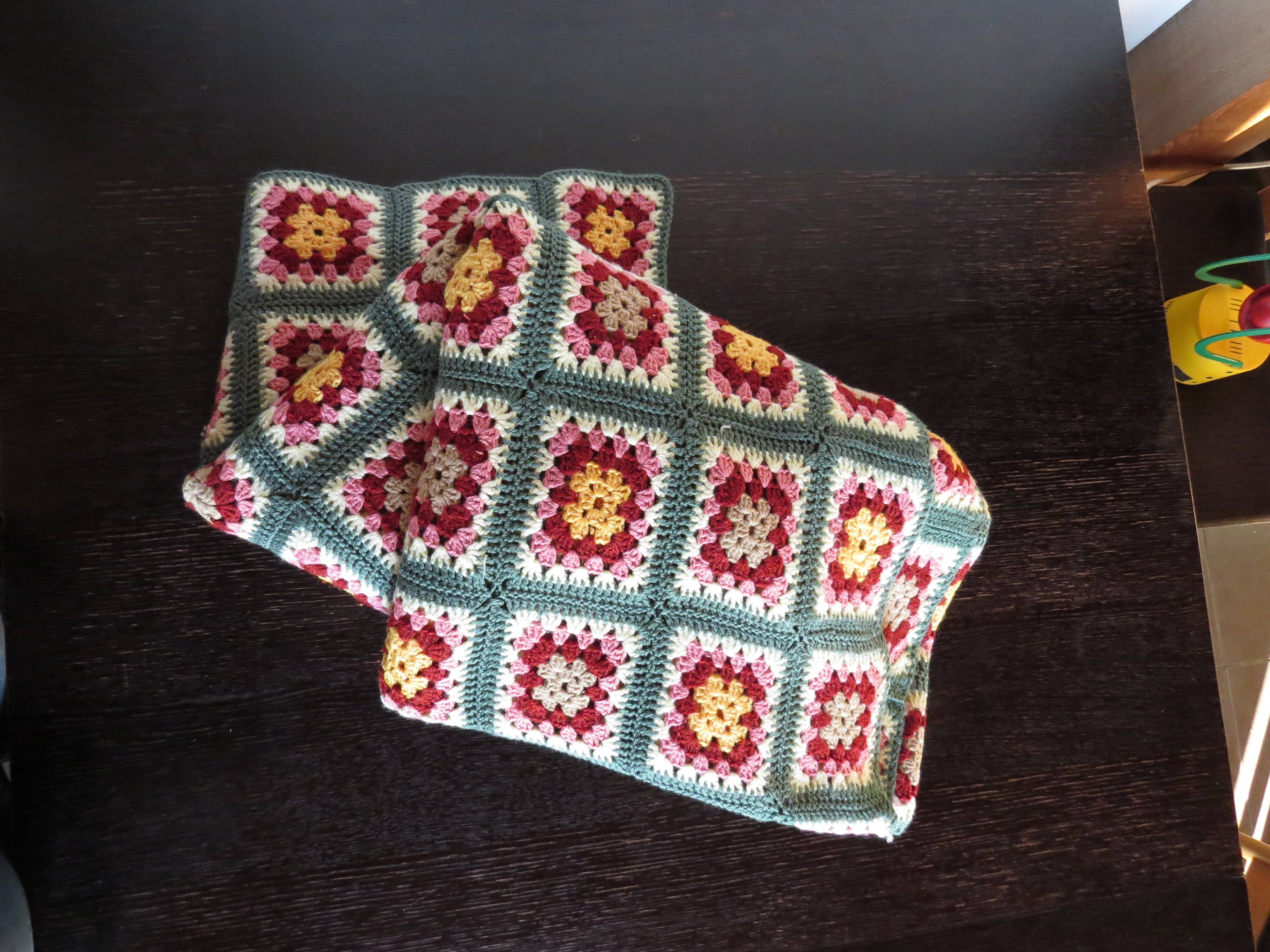 70's crochet blanket - handmade -