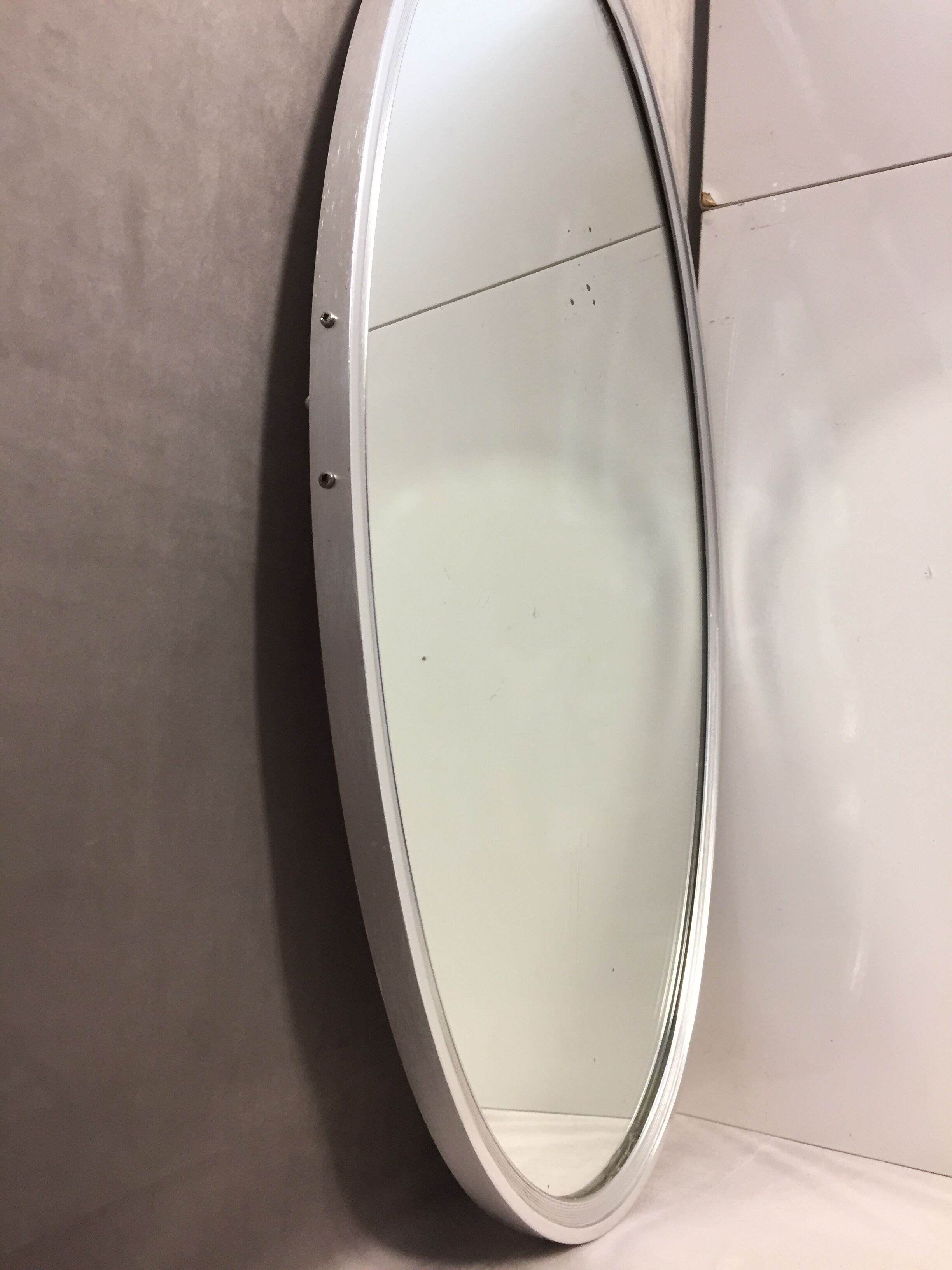 Mirror frame old art deco era 1930 aluminum fronton luvius cast