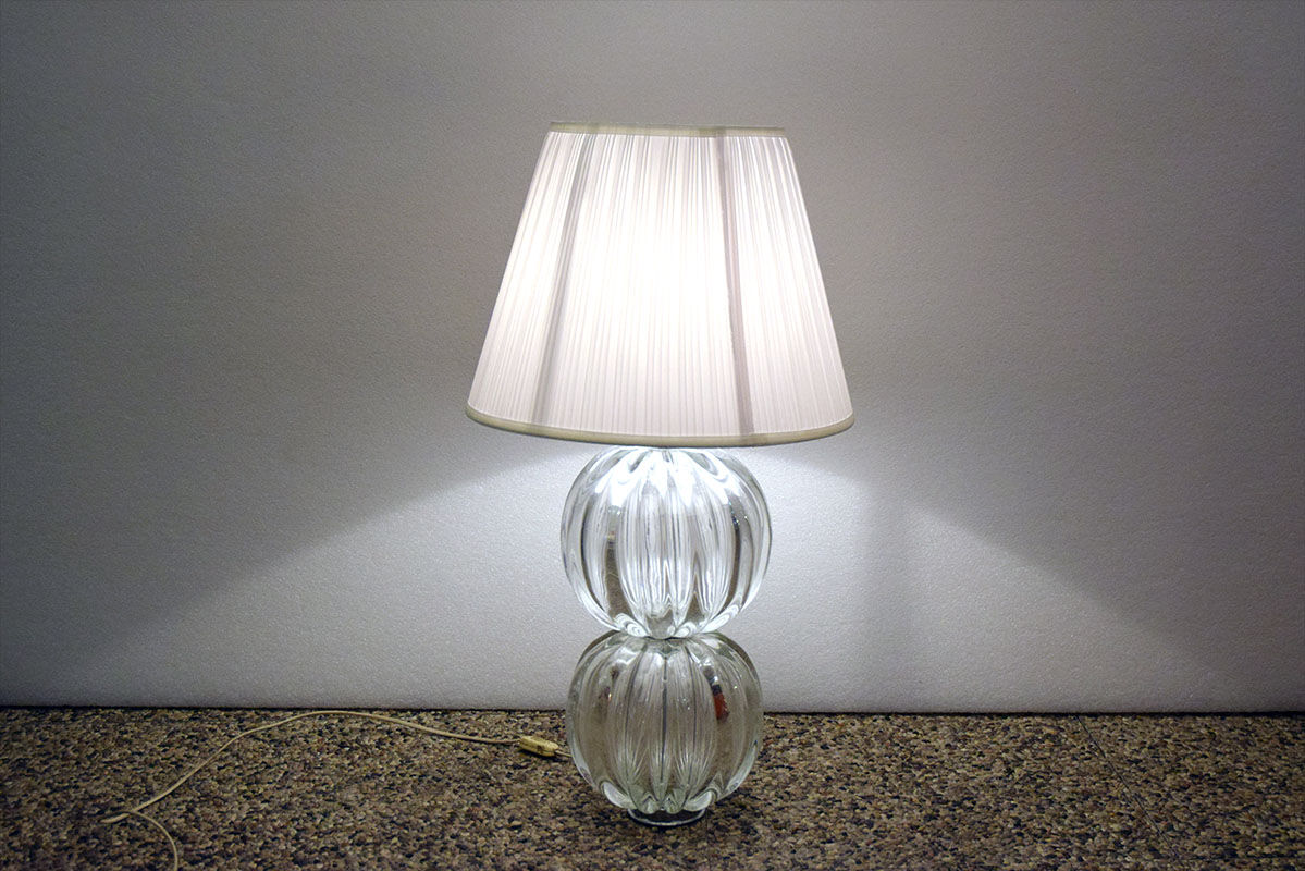 Lampe de table en verre soufflé de Murano, années 1970