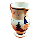 Old pitcher with Breton decoration, Quimper earthenware, HB Quimper