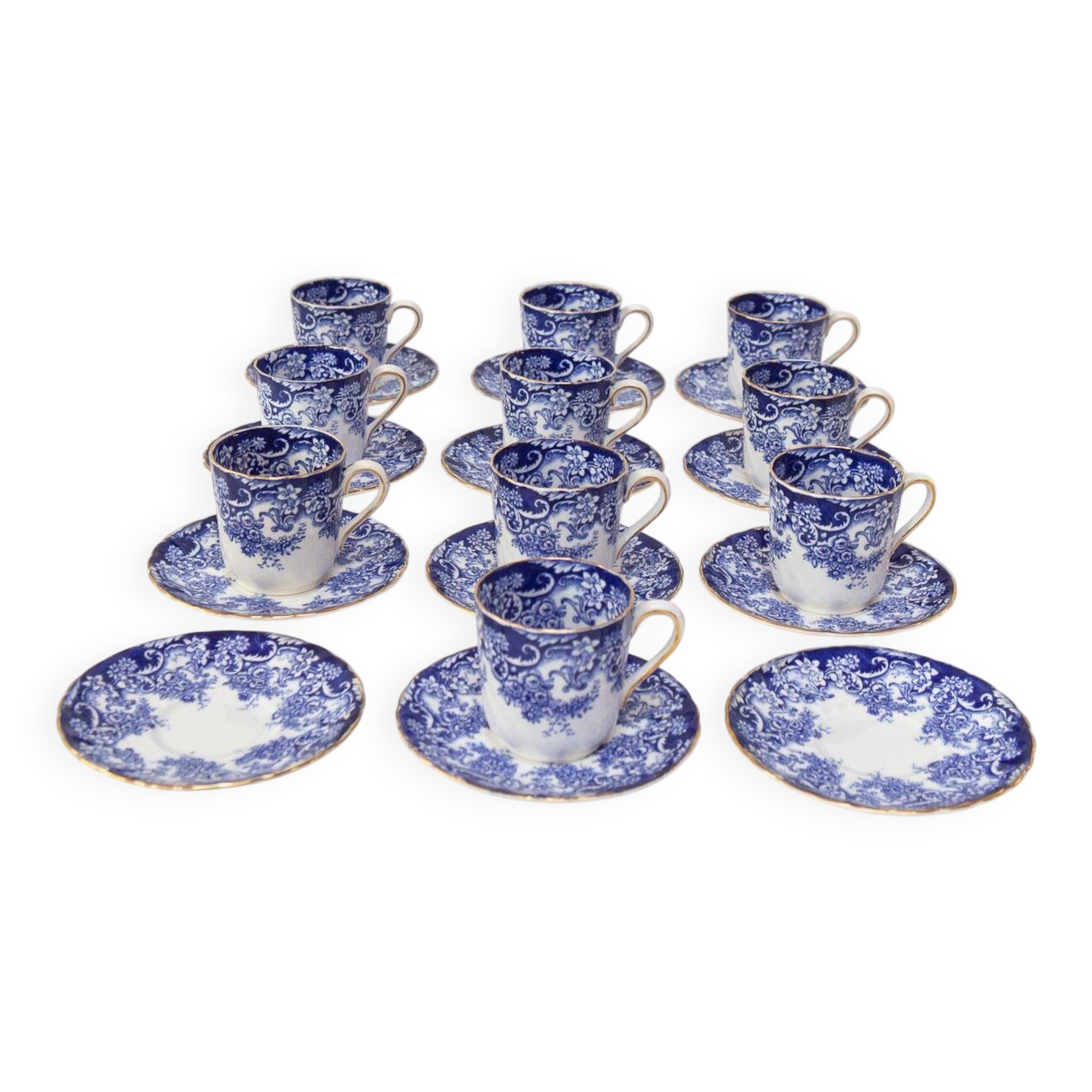 Tuscan Coffee Service Fine English Bone China Blue (10 SERVICES)