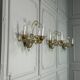 Venetian wall light in gilded Murano glass, circa 1940, set of five available.