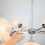 Mid-century Italian 8-Arm Chrome and Crystal Chandelier, 1960s