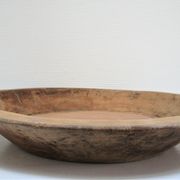 Plat bois massif patiné art populaire vintage