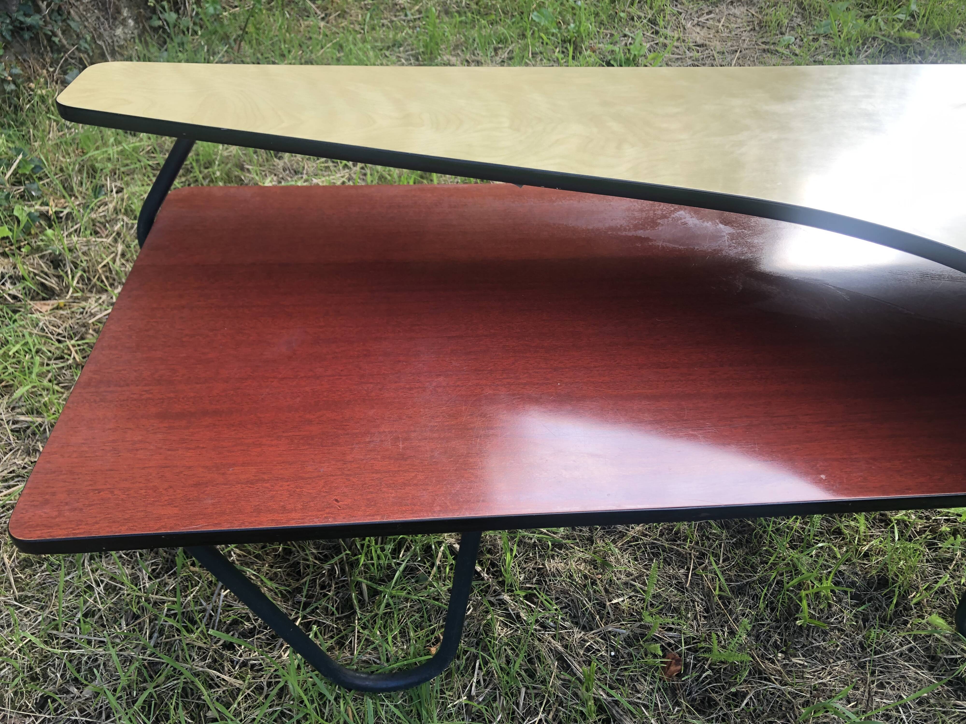 Atypical double top Formica coffee table from the 60s
