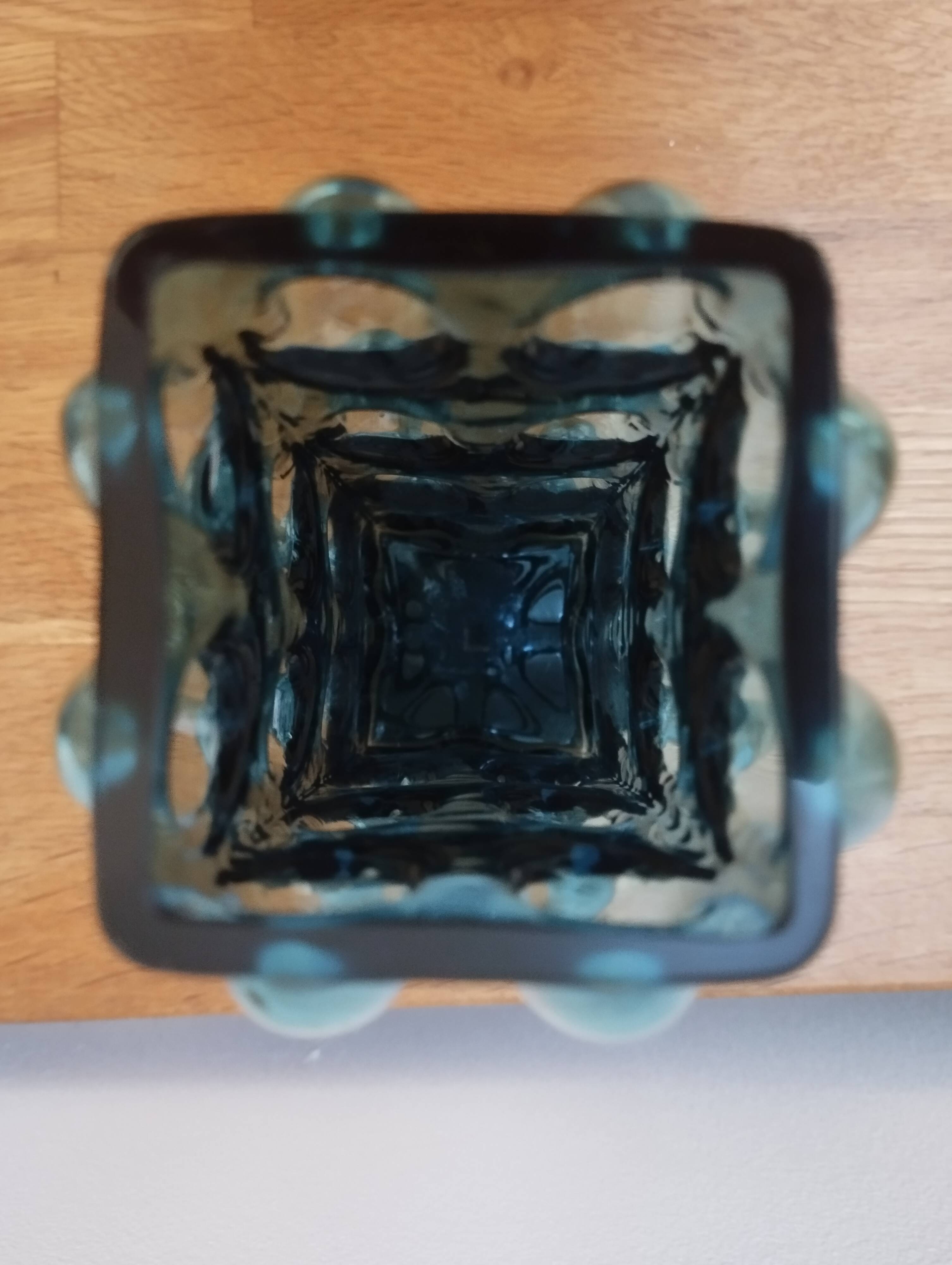 Vintage blue bubble vase (1960-1970) designed by Whilhelm Braun-Feldweg.