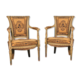 Paire de fauteuils directoire XVIIIème siècle
