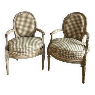 Paire de fauteuils Louis XVI