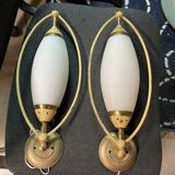 Italian opaline glass sconces