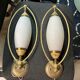 Appliques italiennes en verre opalin