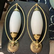 Italian opaline glass sconces