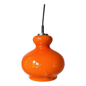 Vintage Peill & Putzler hanging lamp, ceiling lamp orange, space age