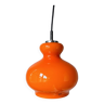 Lampe suspendue vintage Peill & Putzler, plafonnier orange, ère spatiale