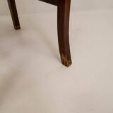 Mid-century armchair by Ole Wanscher for Fritz Hansen, stained beech and leather.