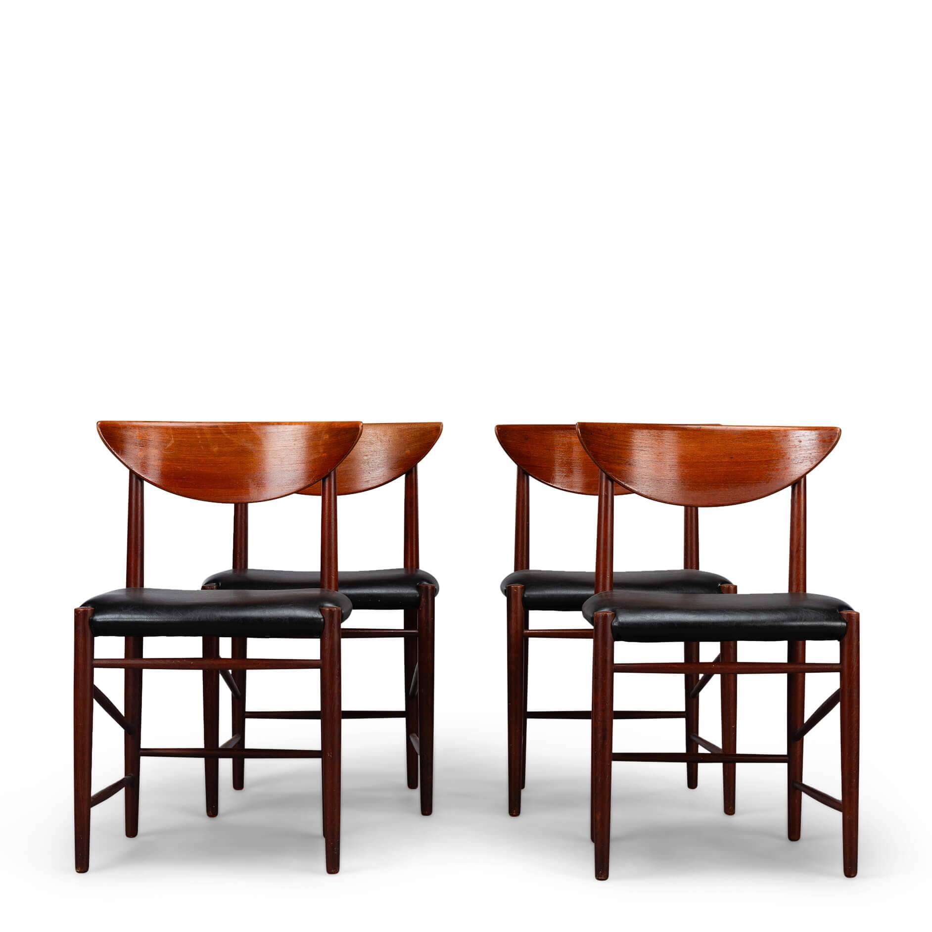 Danish Design reupholstered Dining chair Model 317 by Hvidt & Mollgaerd, set of 4