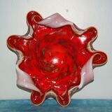 Multi-layer Murano pocket emptier encrusted with gold glitter