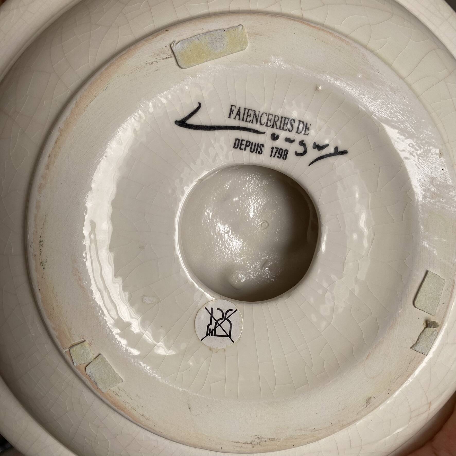Ceramic vide poche Longwy 25 cm from the 1980s
