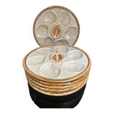 Set of 6 beige oyster plates