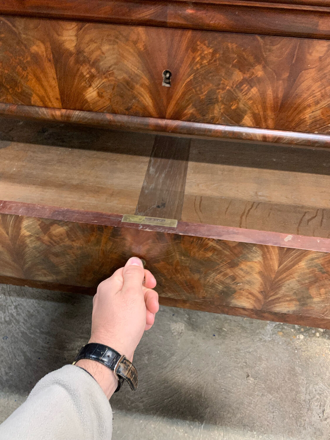 Antique Louis-Philippe chest of drawers, 19th century secretary