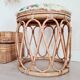 Pouf or end of rattan sofa with tropical seat