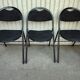 3 folding chairs bergeraul samba vintage black metal fabrics