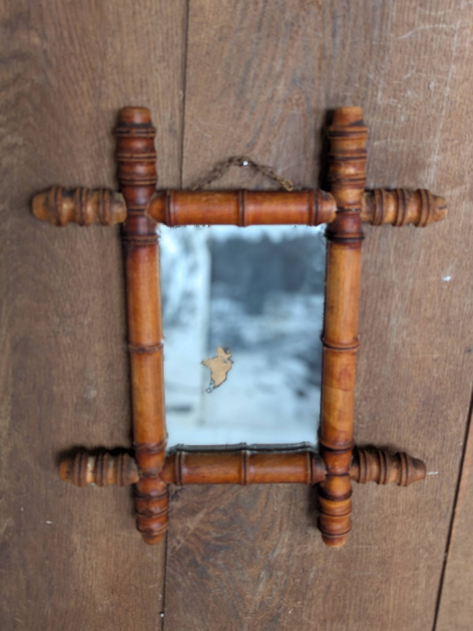 3 bamboo-look mirrors