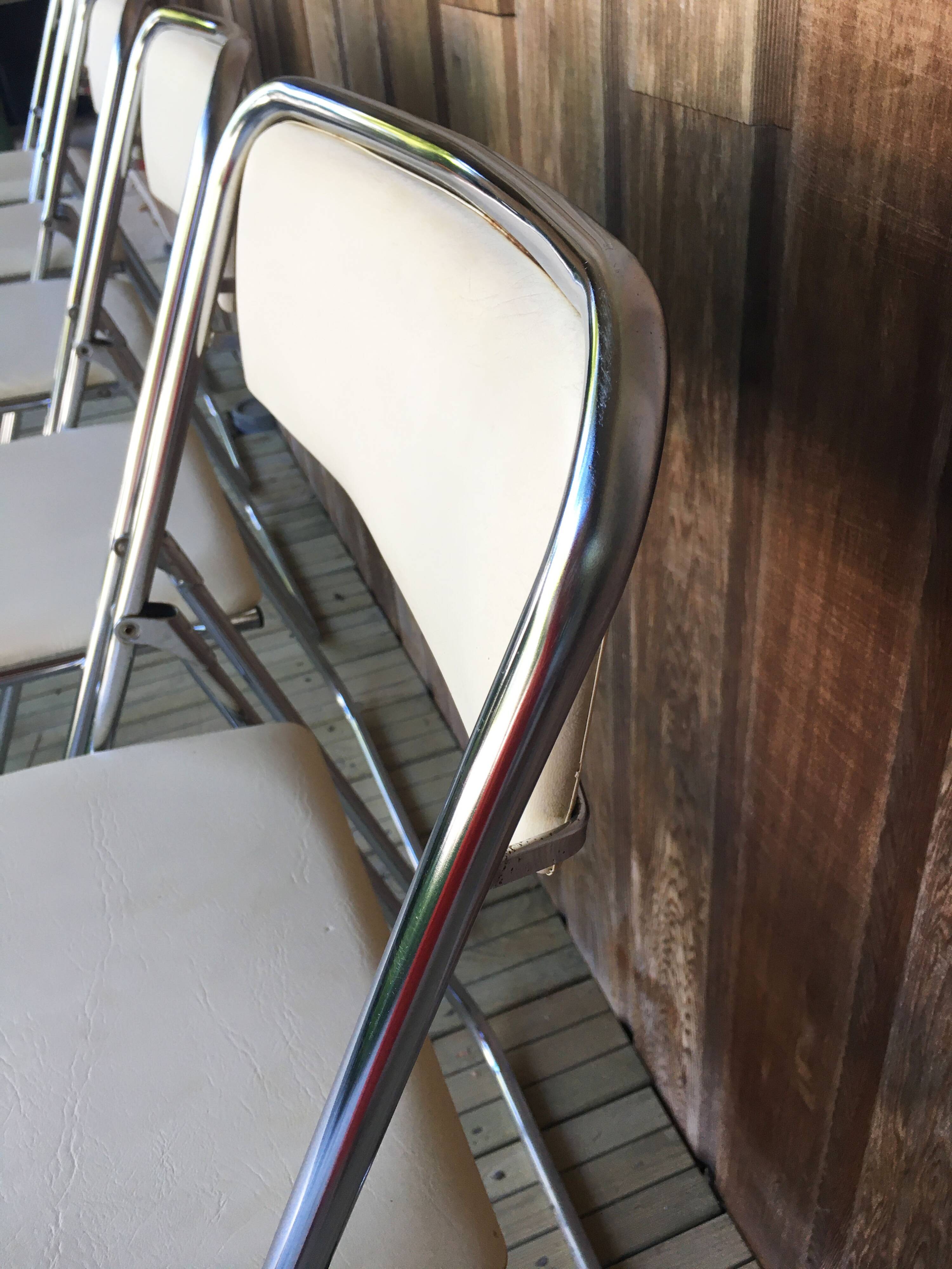 Set of 5 folding chairs 1970 chrome