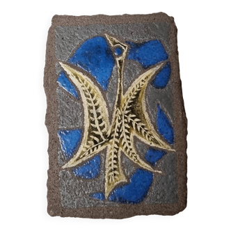 Plaque en pierre de lave émaillée - Jean Jaffeux.