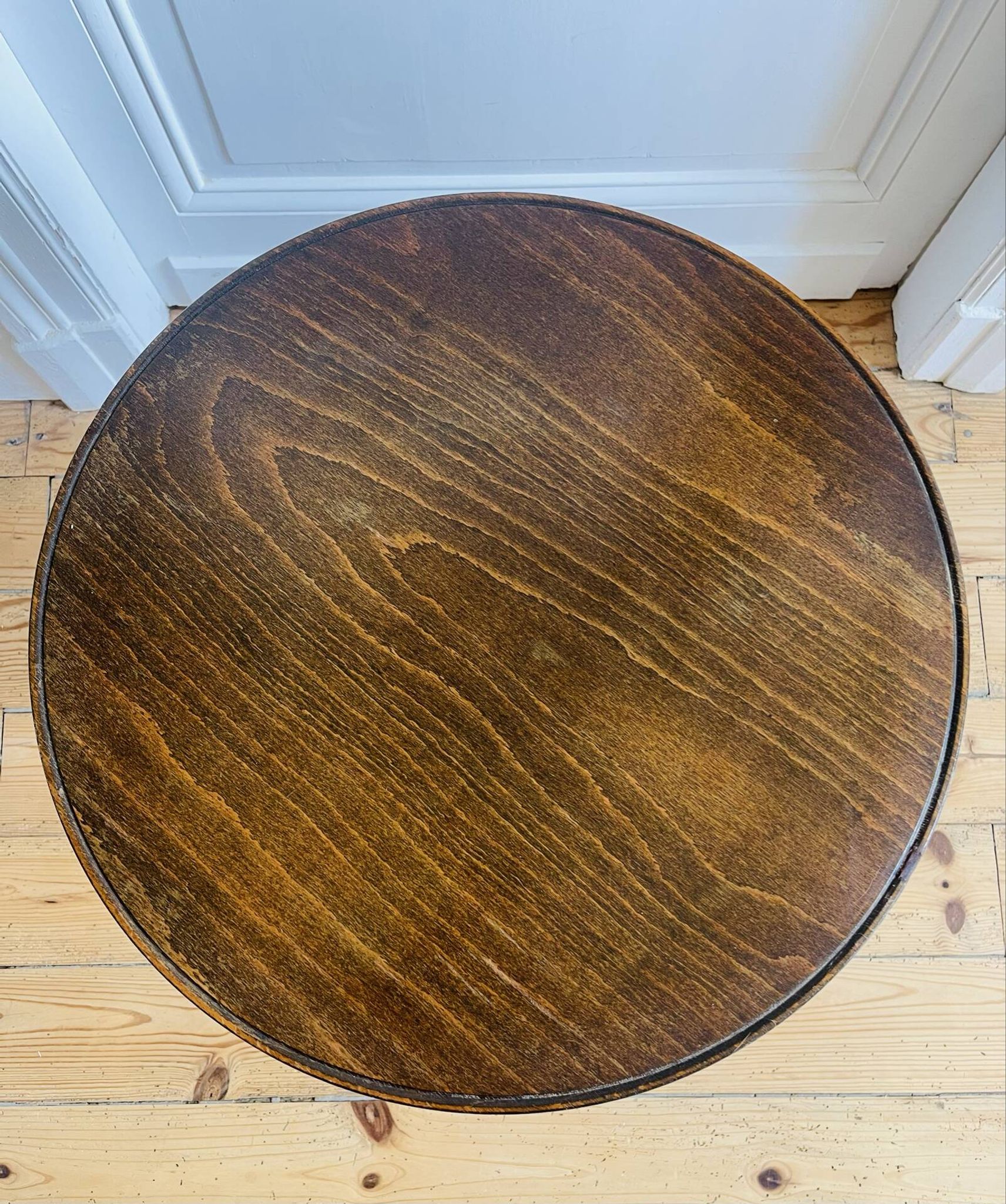 Turned wooden side table