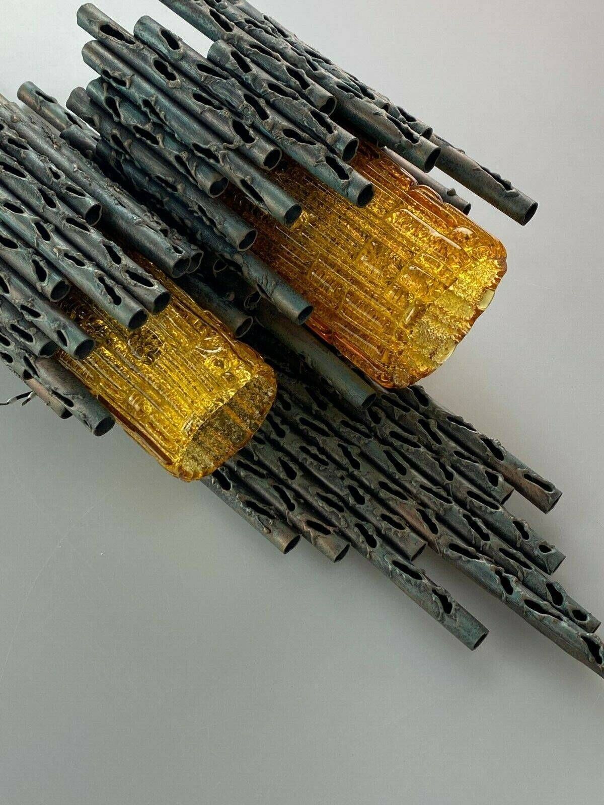60s 70s Brutalist wall lamp Marcello Fantoni Wall Lamp Glass Design 60s