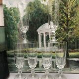 Set of 6 lance model champagne flutes, design made in France from the 1970s.