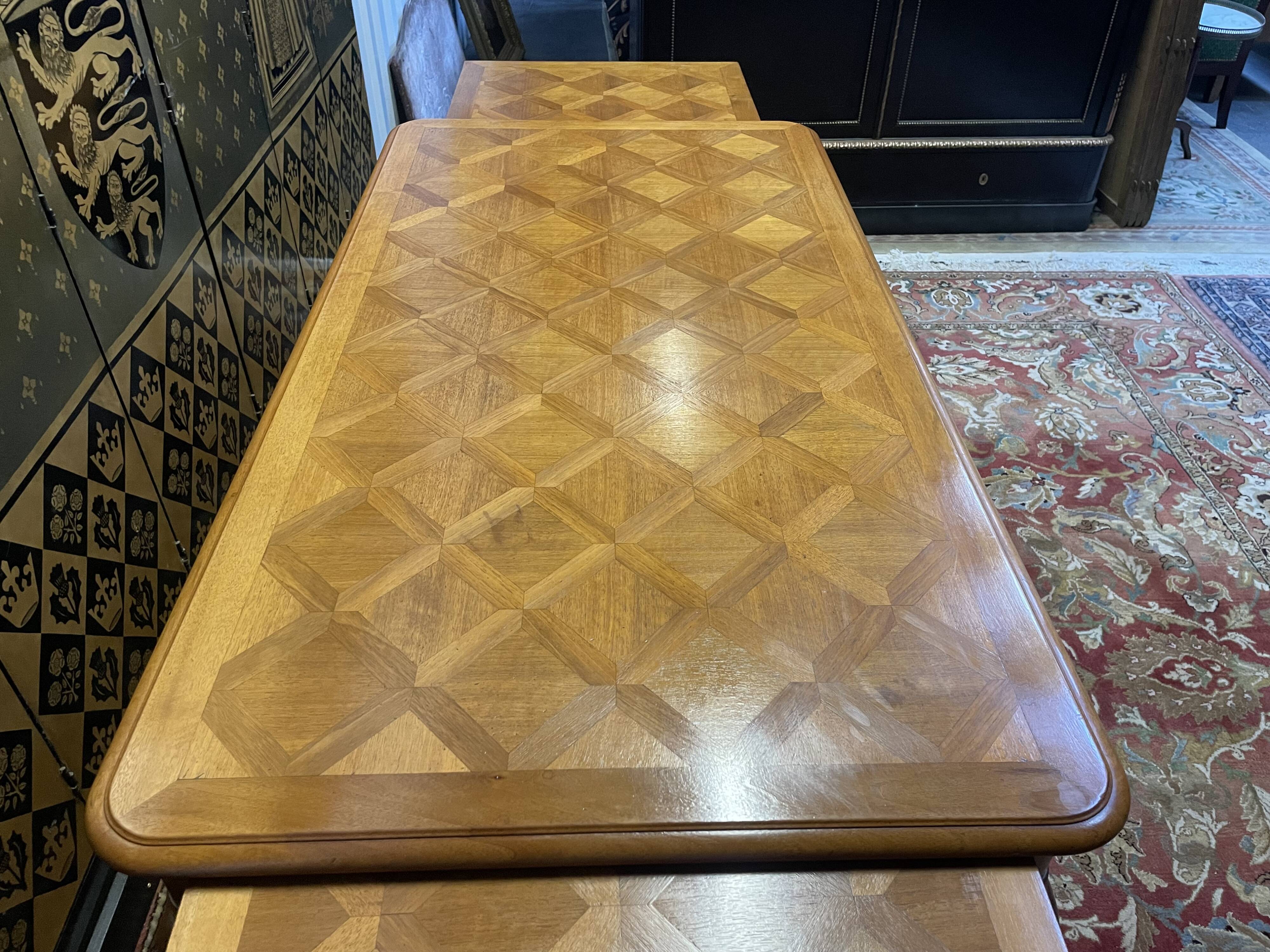 Louis XV style flat desk in blond mahogany
