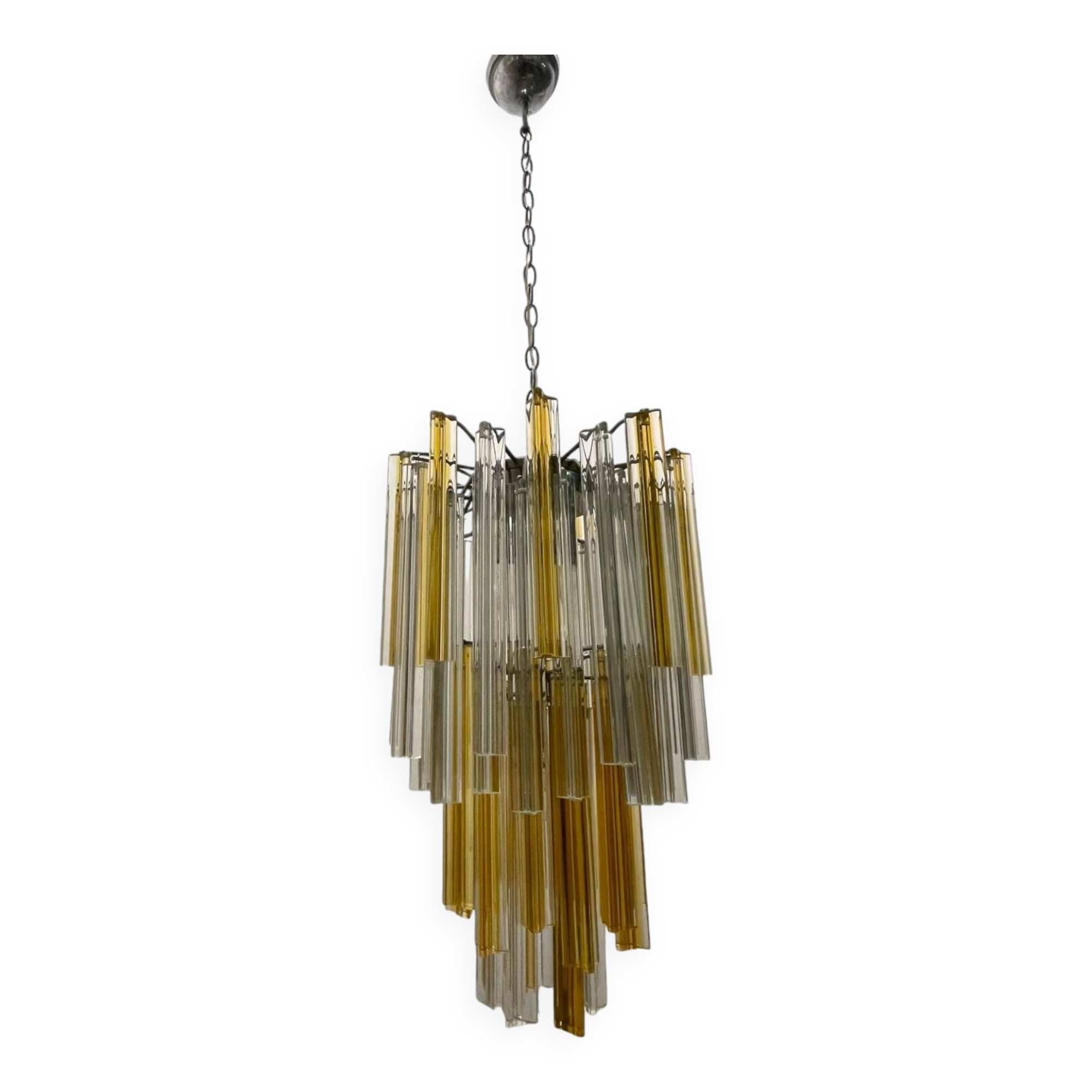 Italian Murano Glass Prism Trilobi Chandelier 1970’s