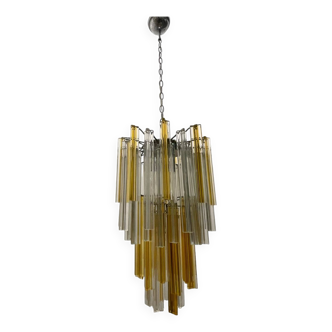 Lustre en verre de Murano italien à prismes Trilobi des années 1970