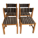 Set of 4 Danish dining chairs with brown striped upholstery.