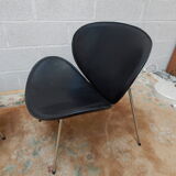 Pair armchair leather years 80