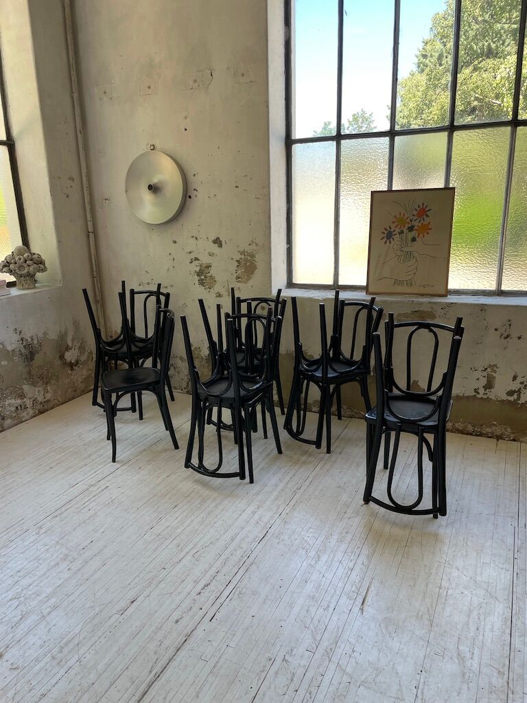 Lot 11 black Baumann bistro chairs
