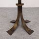 Brutalist floor candle holder in hammered gold steel, Belgium circa 1960.