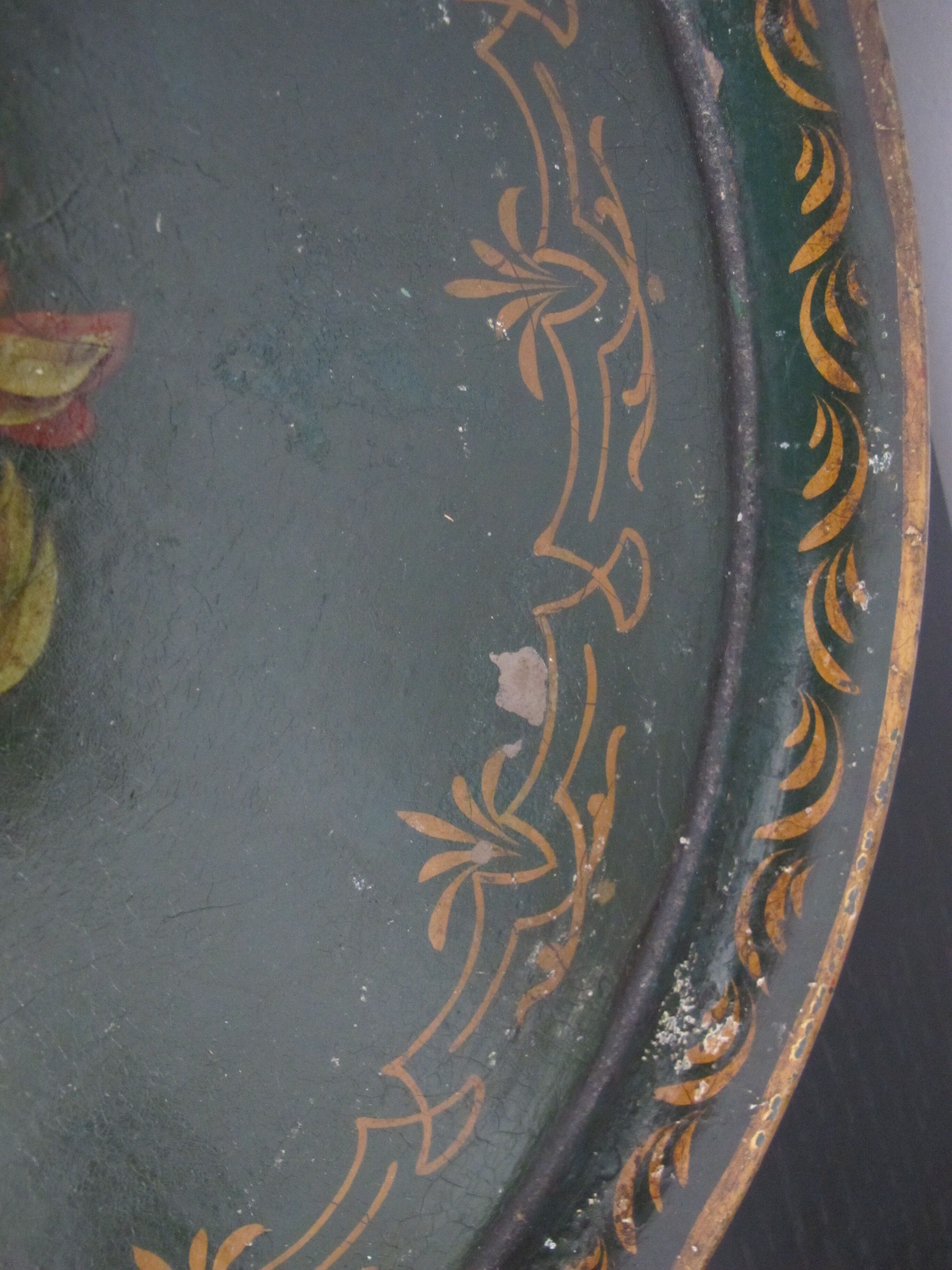 Napoleon III painted metal tray
