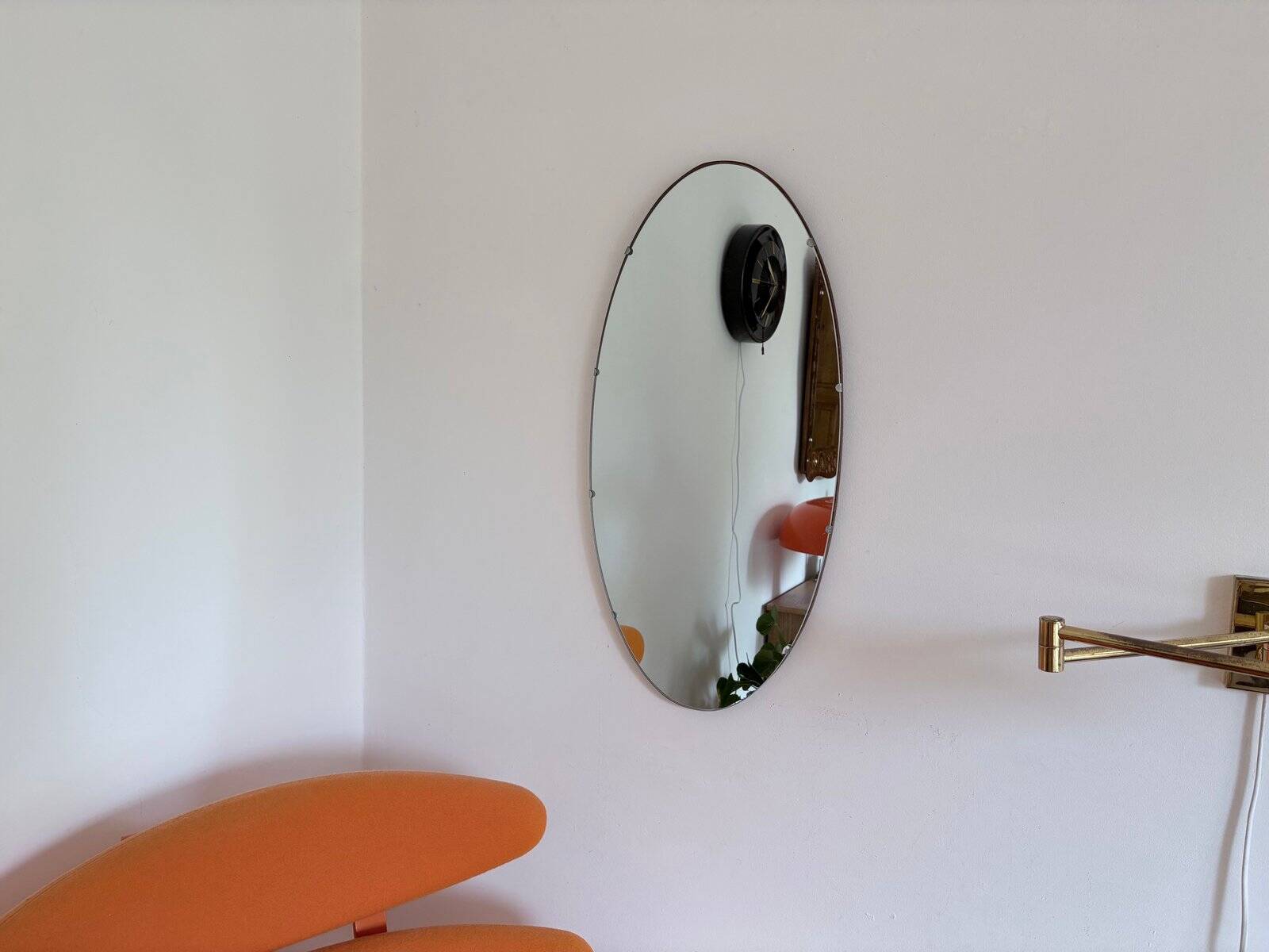 Vintage oval rockabilly mirror, 1960s
