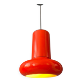 Suspension vintage Space Age conique rouge