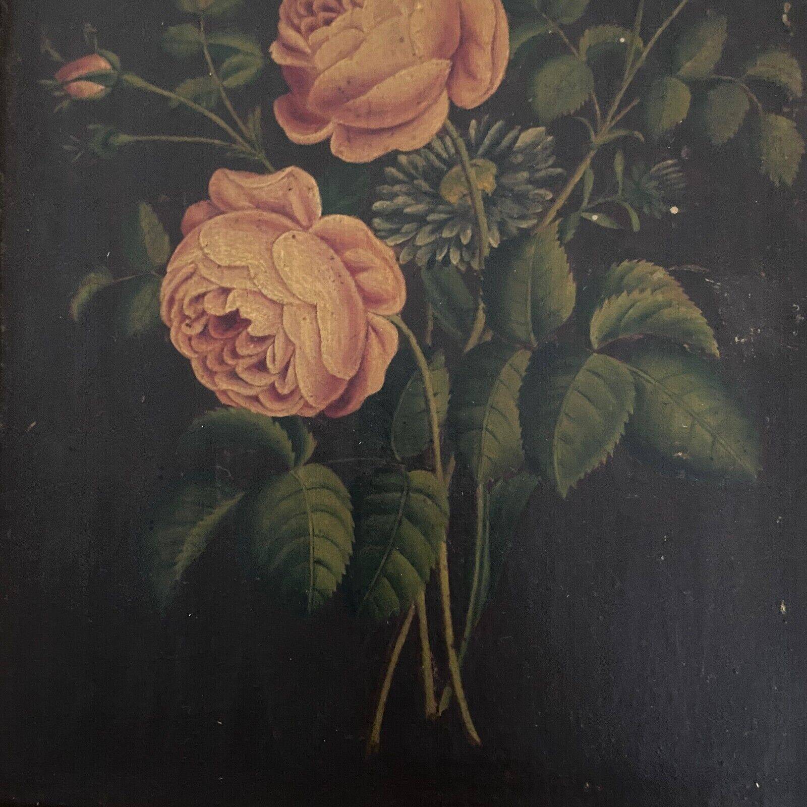 Pair of still lifes, oils on cardboard, late 19th century, bouquets of flowers