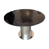 Round designer table in marble and metal