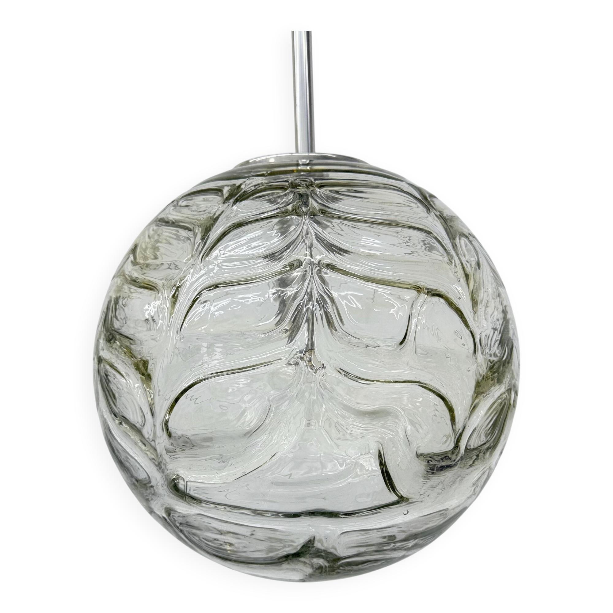 Doria leuchten glass hanging lamp , 1970s
