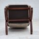 1970s, Norwegian design armchair, blend wool fabric, bent wood.
